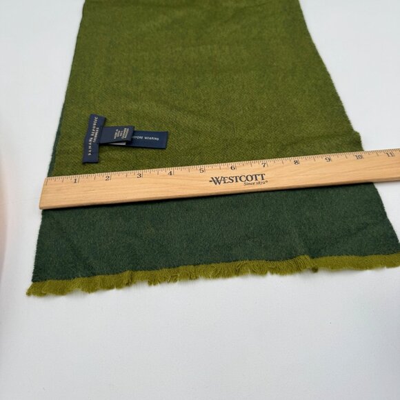 Banana Republic REVERSIBLE CASHMERE SCARF green shades NWOT - Picture 4 of 5